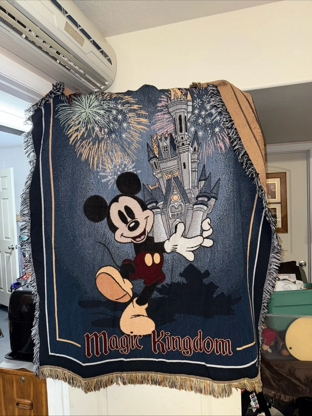 Disney navy blue Mickey Mouse Magic Kingdom Throw